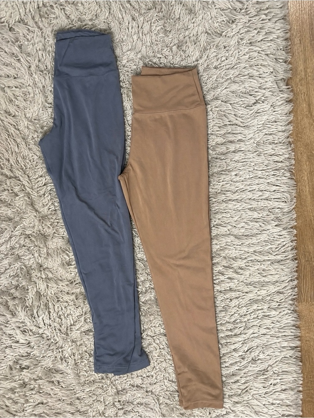 Women’s High-Waisted Leggings Bundle (2) | Brown & Blue | Size L